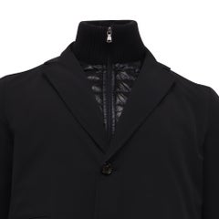 Moncler Padded Coat in Black Cotton