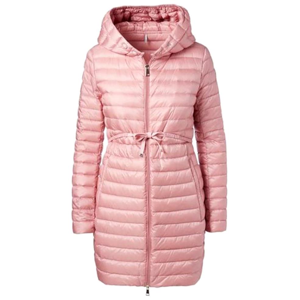 Moncler Pink Barbel Hooded Down Coat sz 0/XS rt. $1,295 For Sale at 1stDibs