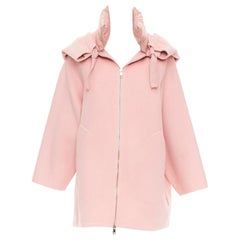 MONCLER rosa Double Face Schurwolle Kaschmir Gänsedaunen Kapuzenjacke Sz0 XS