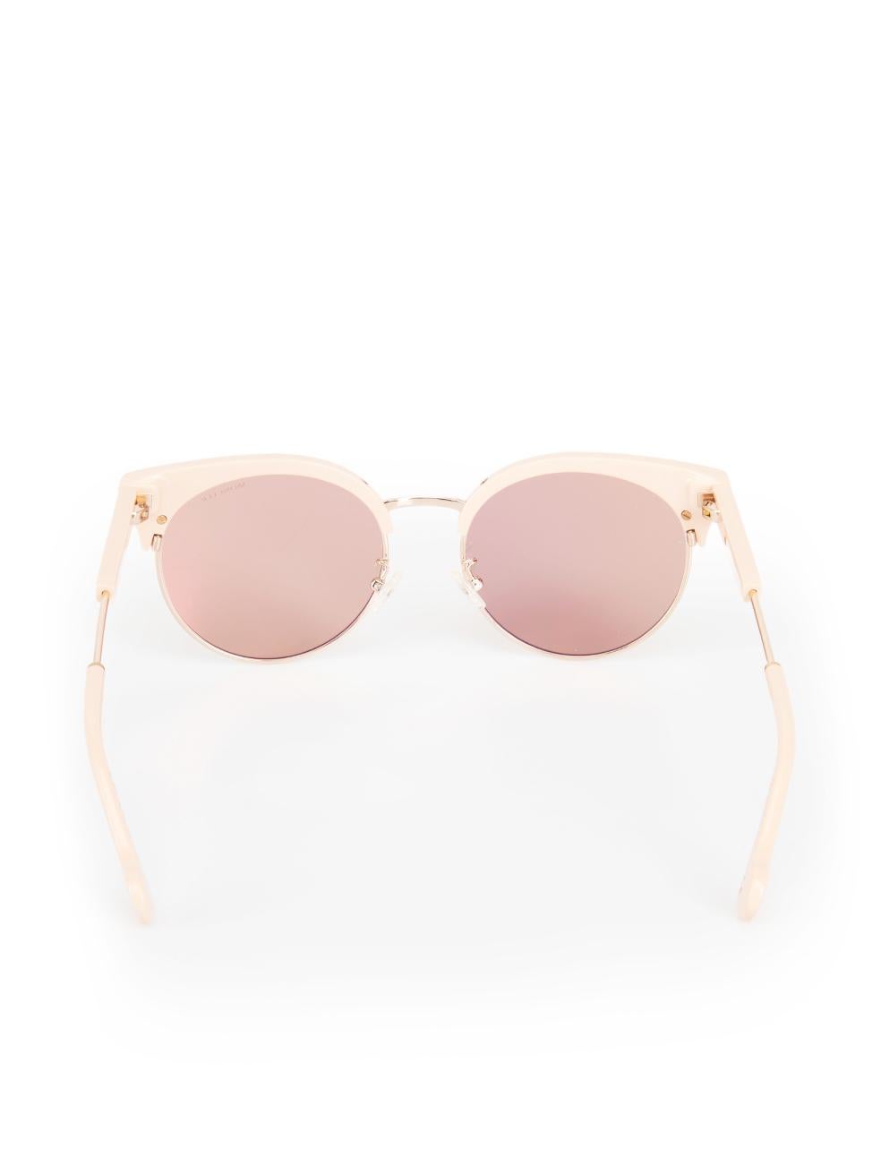 Moncler Pink Mirrored Round Sunglasses In New Condition In London, GB