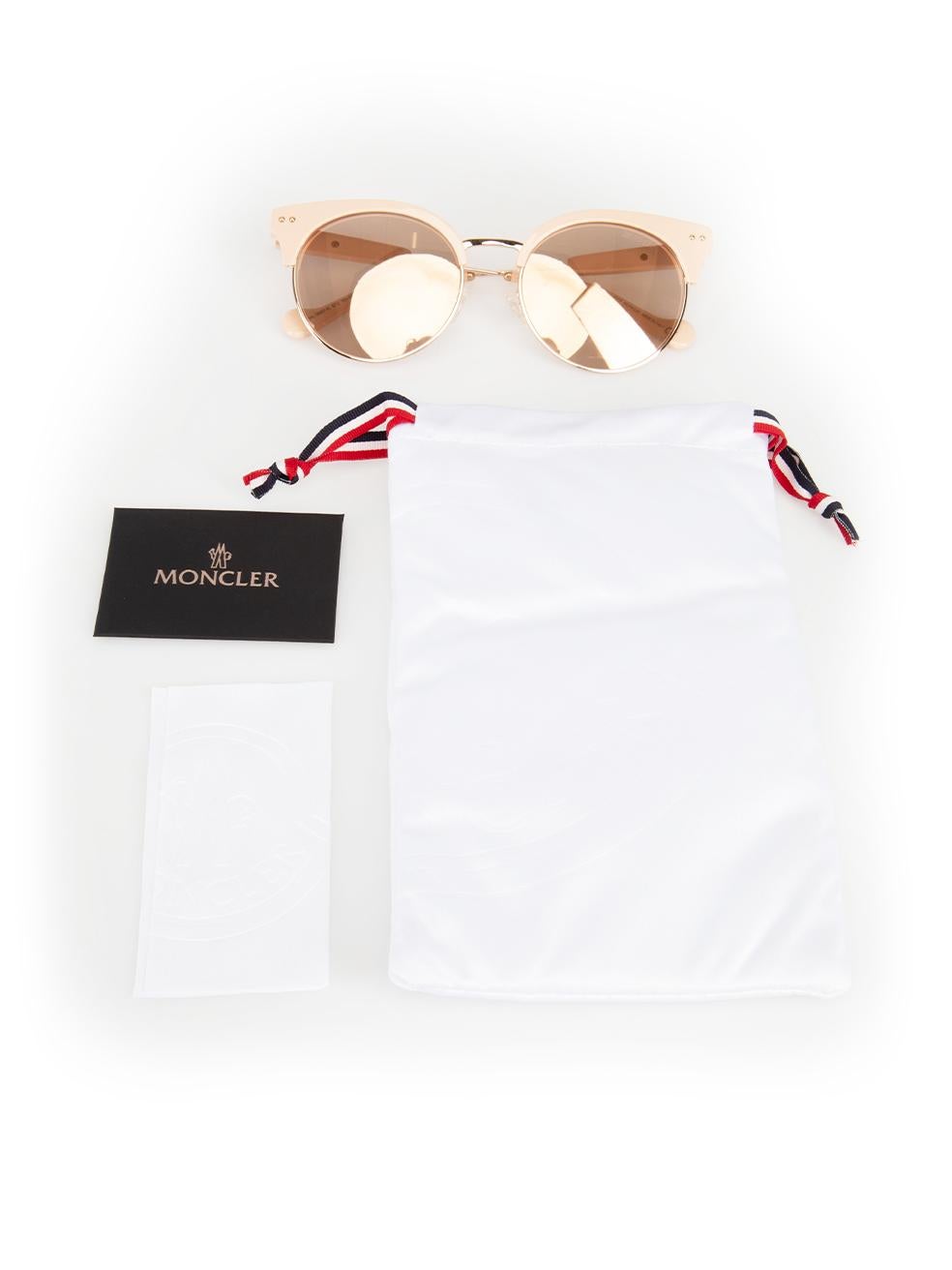 Moncler Pink Mirrored Round Sunglasses 3