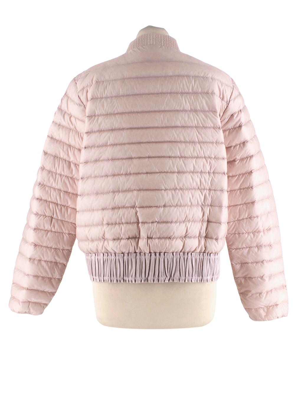 Beige Moncler Pink Quilted Down Jacket - Size US 2 For Sale