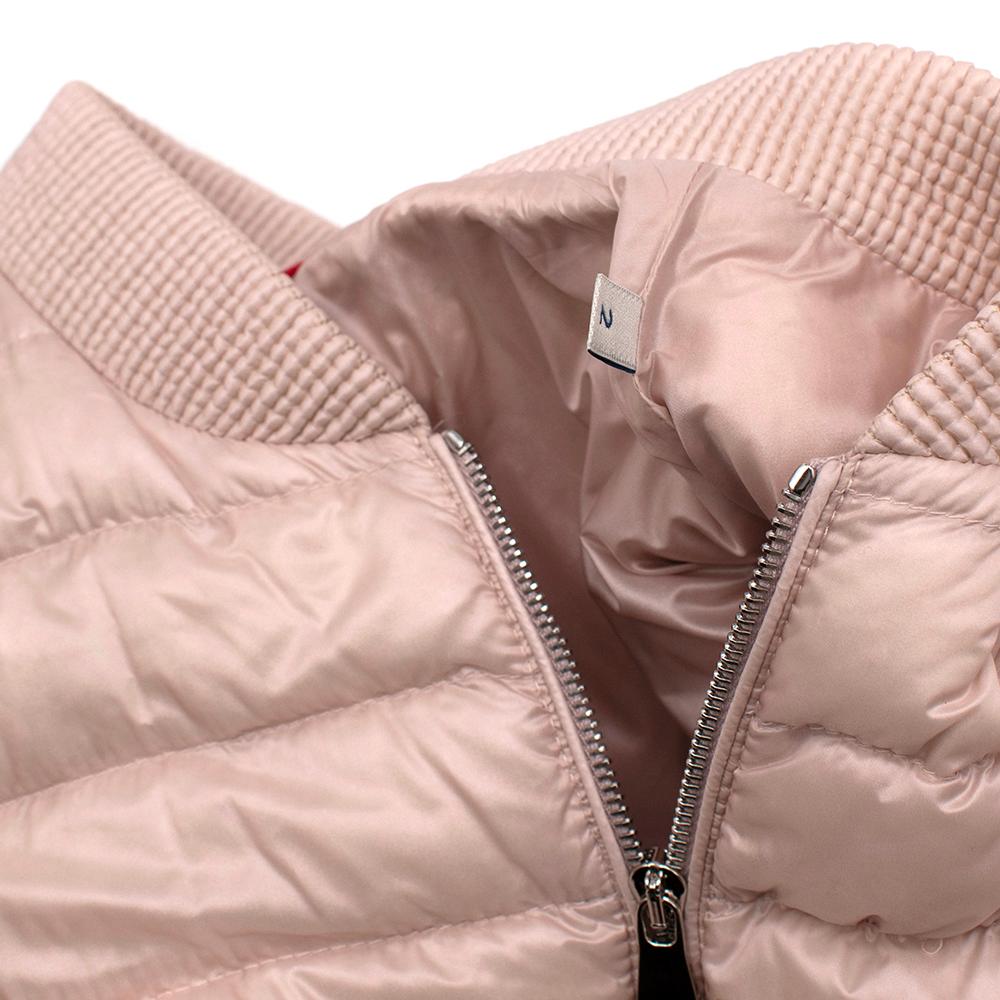 Women's or Men's Moncler Pink Quilted Down Jacket - Size US 2 For Sale