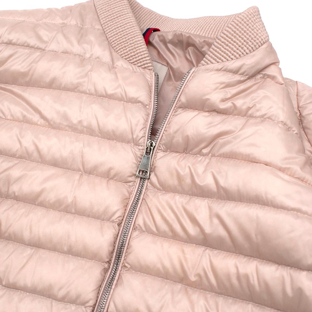 Moncler Pink Quilted Down Jacket - Size US 2 For Sale 1
