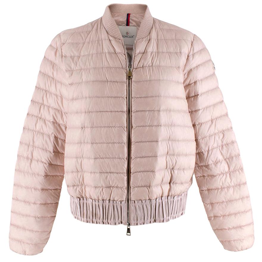 Moncler Pink Quilted Down Jacket - Size US 2 For Sale