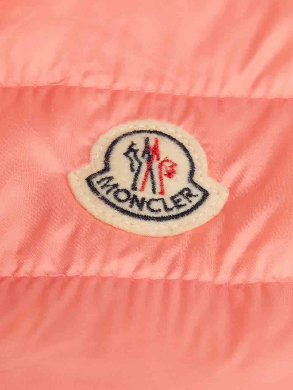 Women's Moncler Pink Quilted Puffer Down Gilet Size M For Sale