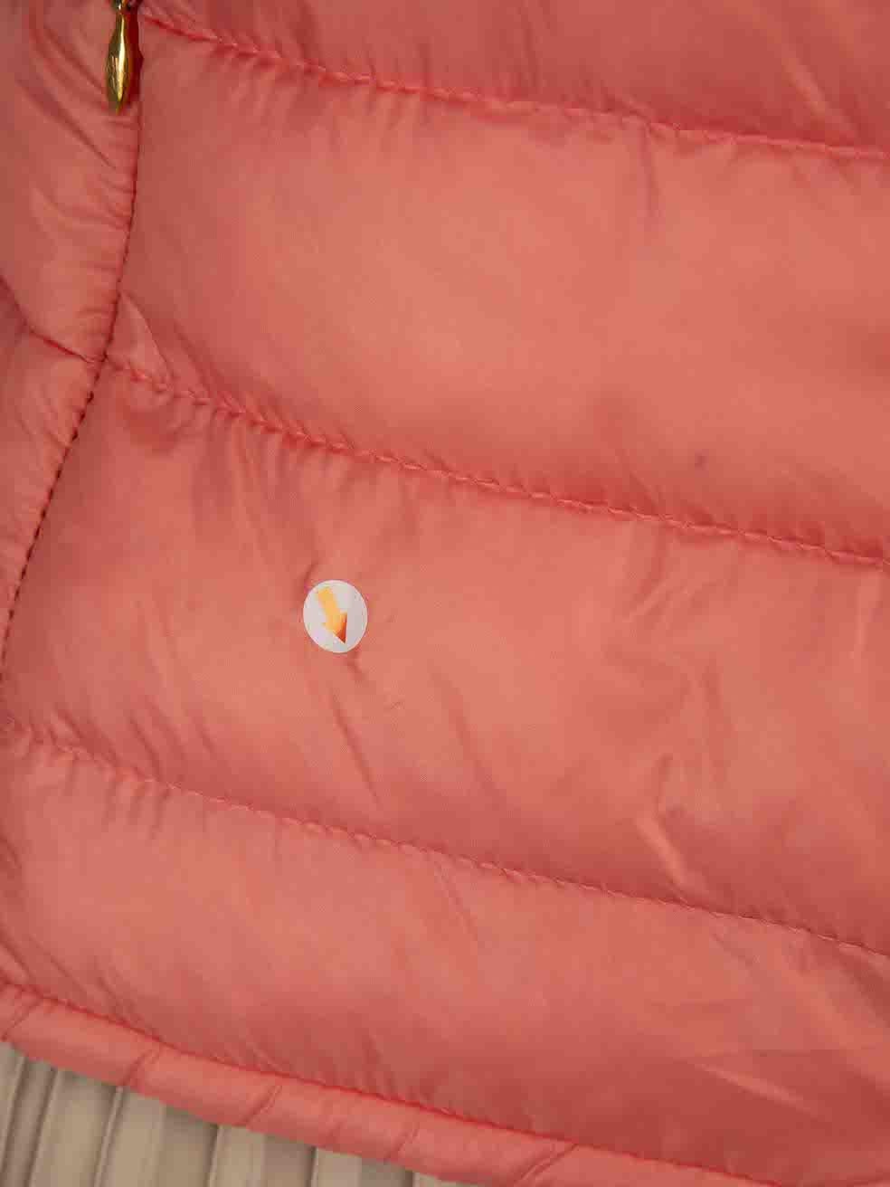 Moncler Pink Quilted Puffer Down Gilet Size M For Sale 1