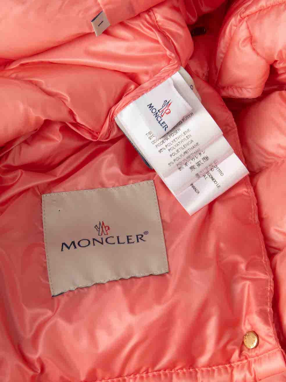 Moncler Pink Quilted Puffer Down Gilet Size M For Sale 2