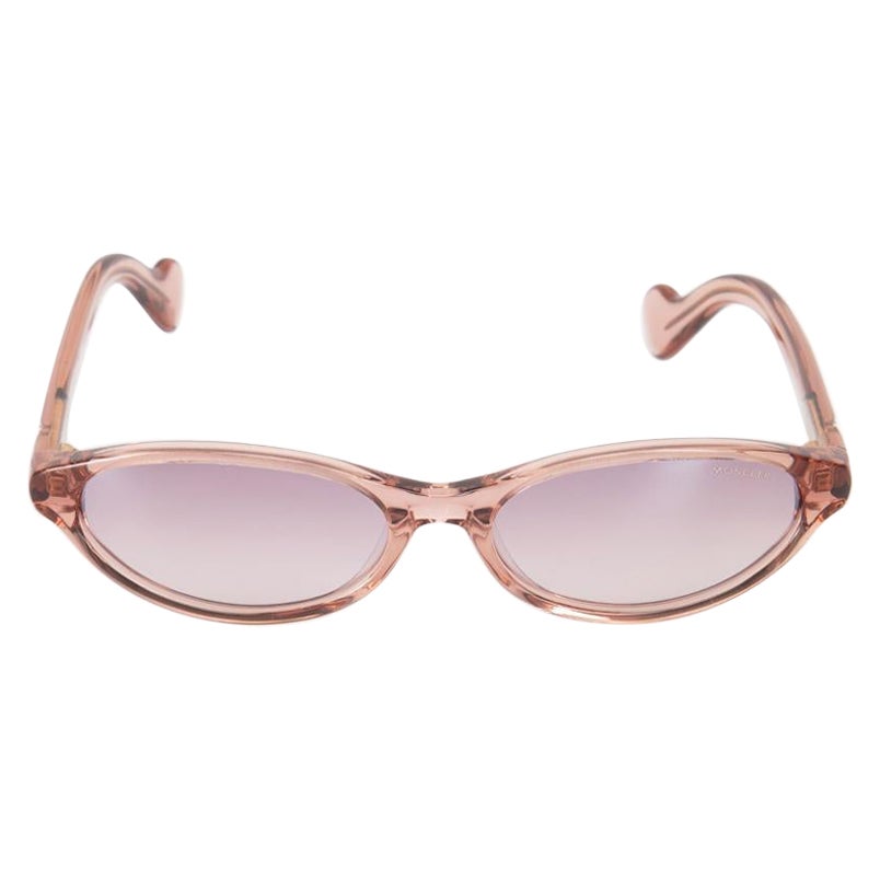 Moncler Pink Transparent Oval Sunglasses