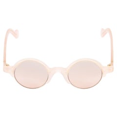 Moncler Pink Transparent Round Tinted Sunglasses