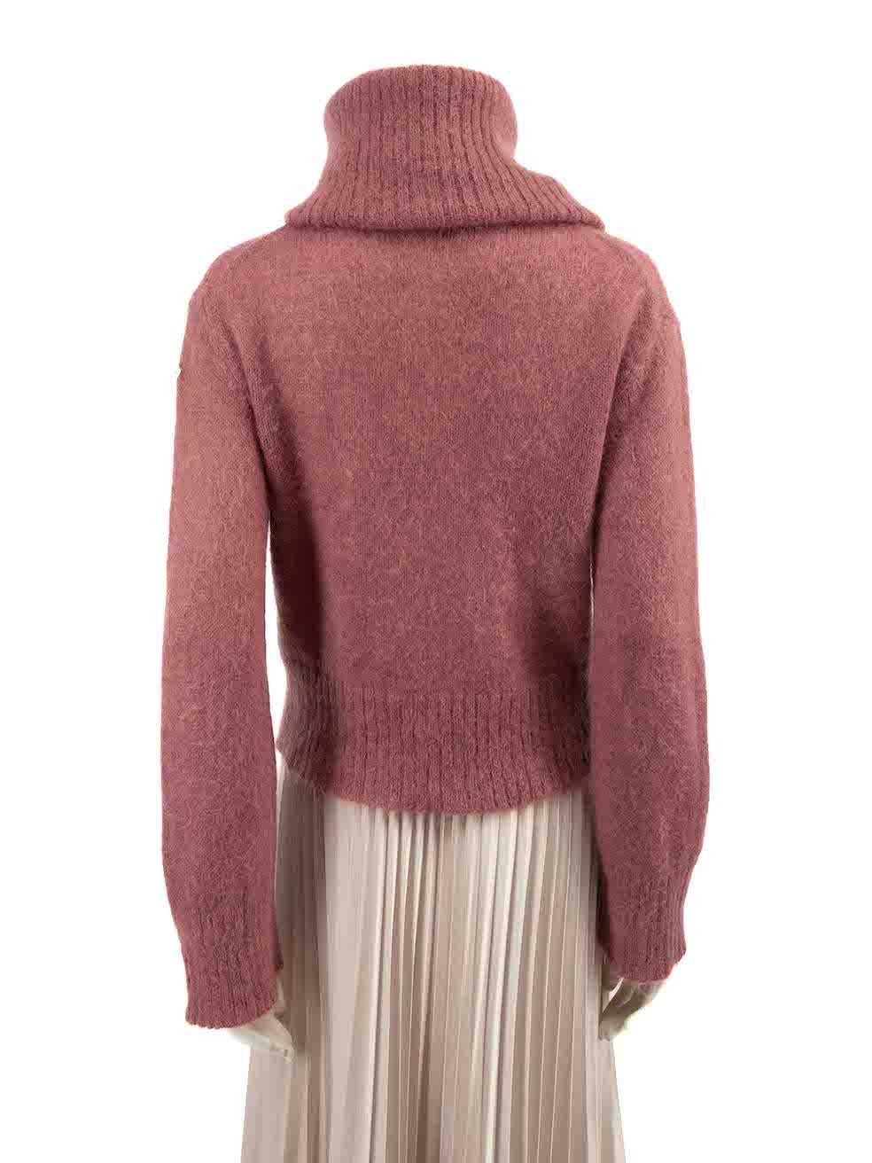 Moncler Pink Turtleneck Jumper Size L In Good Condition For Sale In London, GB