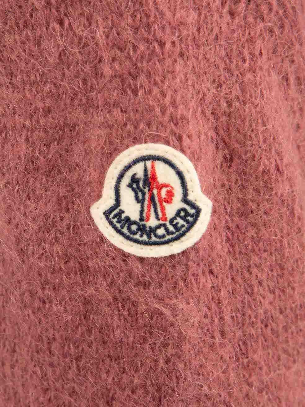 Women's Moncler Pink Turtleneck Jumper Size L For Sale