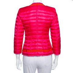 Moncler Pink Tweed & Synthetic Prune Jacket S