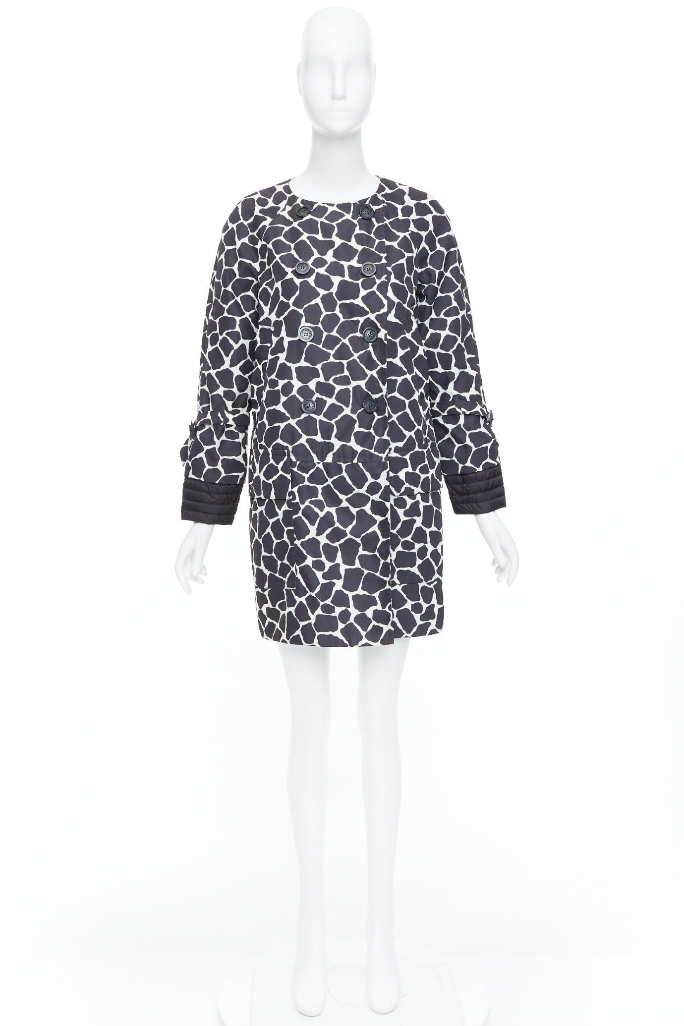 MONCLER Premiere Chagall Giubotto Chaqueta de plumón negra con estampado de manchas de jirafa Sz1 en venta 5