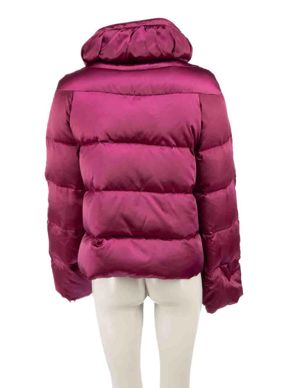 Moncler Purple Cropped Briancon Puffer Jacket Size S In Good Condition In London, GB