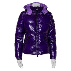 Moncler Purple Synthetic Quilted Hooded Down Jacket S