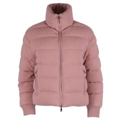 Used Moncler Quilted Cashmere Blend Down Jacket Uk 6