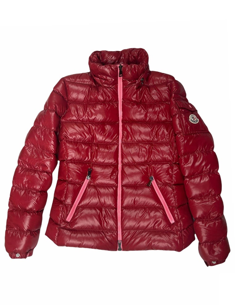 Moncler Red Badyfur Down Jacket w/ Detachable Fox Trim and Hood sz 1/US