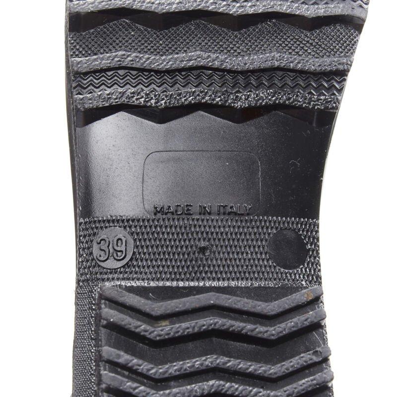 MONCLER red black plaid check black rubber wellington rain boots EU39 For Sale 6