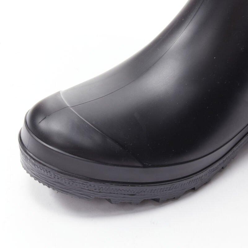 MONCLER red black plaid check black rubber wellington rain boots EU39 For Sale 2
