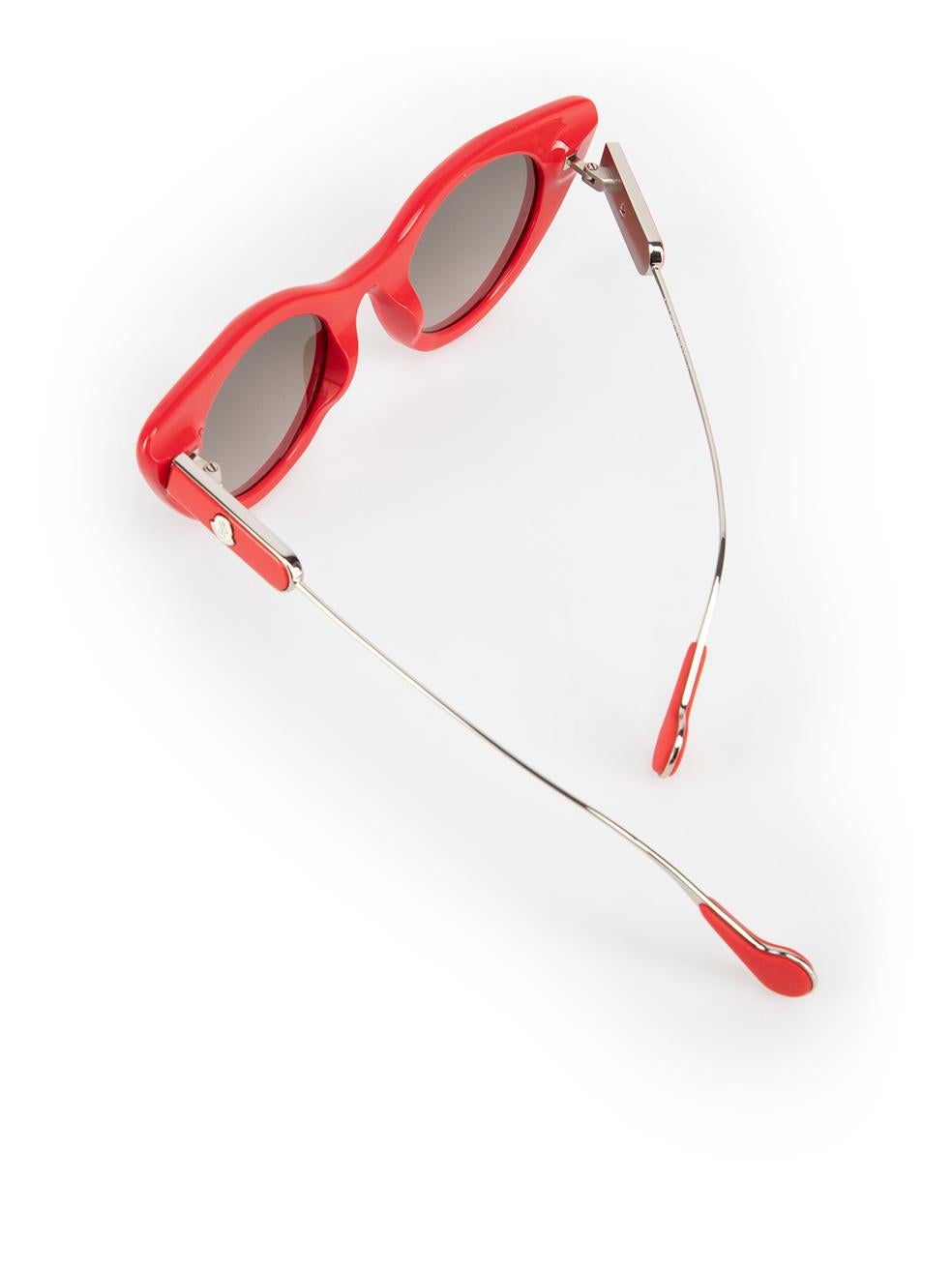 Moncler Red Cat Eye Frame Tinted Sunglasses For Sale 1