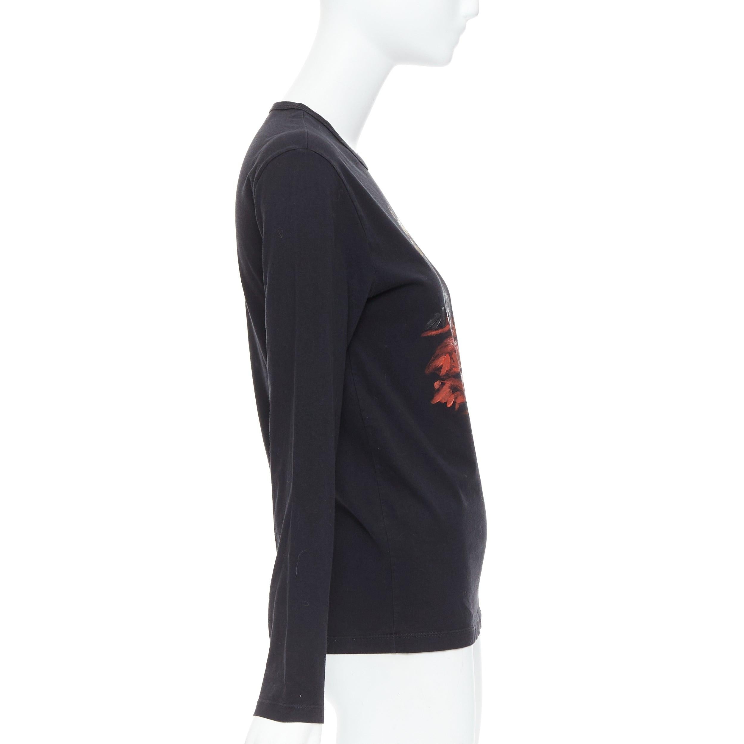 Moncler red grey painted graphic black logo long sleeve tshirt Excellent état - En vente à Hong Kong, NT