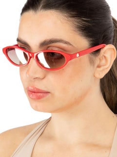 Moncler Red Oval Gradient Sunglasses