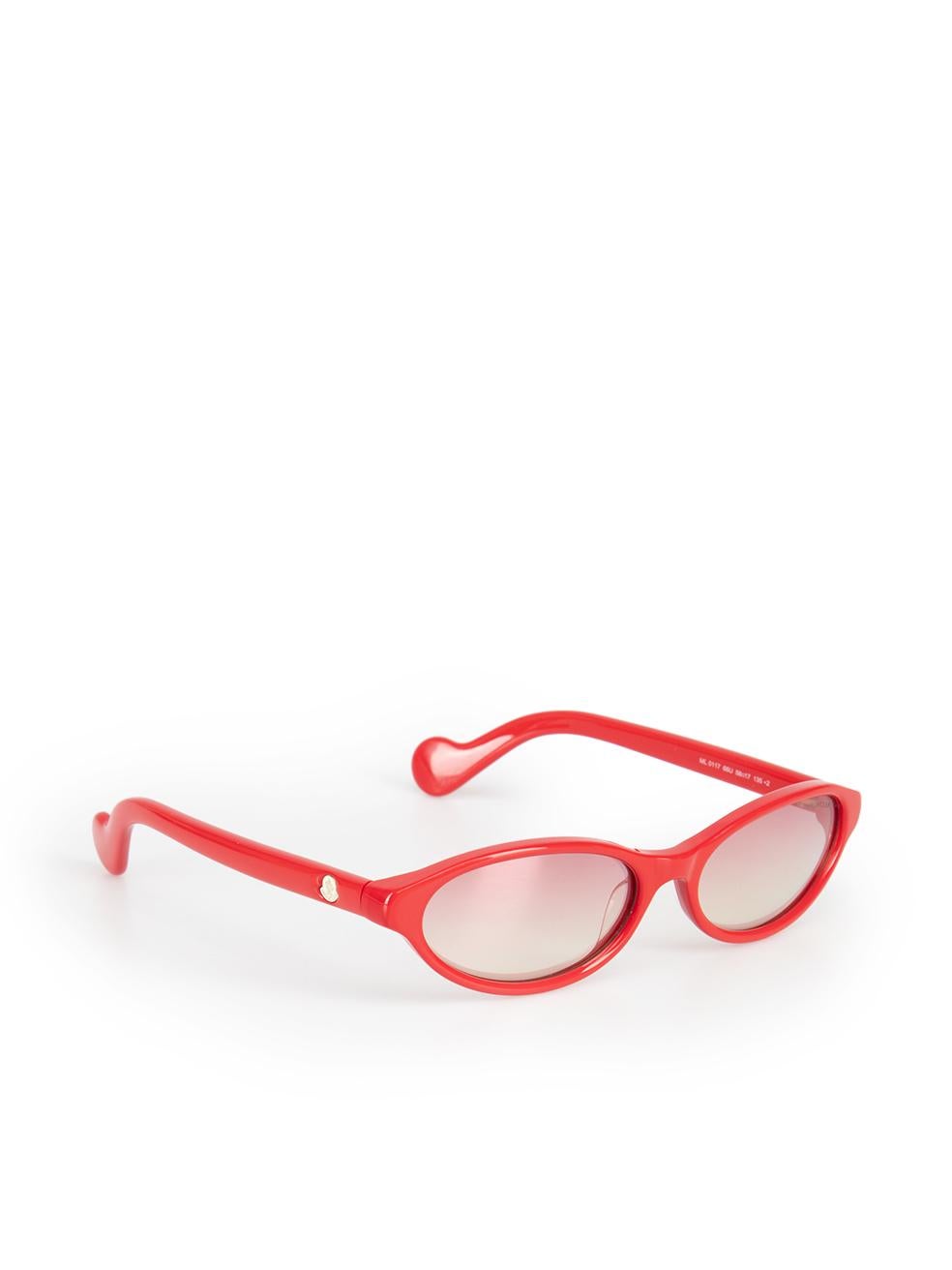 Beige Moncler Red Oval Gradient Sunglasses For Sale