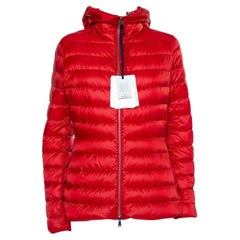 Moncler Red Synthetic Quilted Hooded Jacket XL