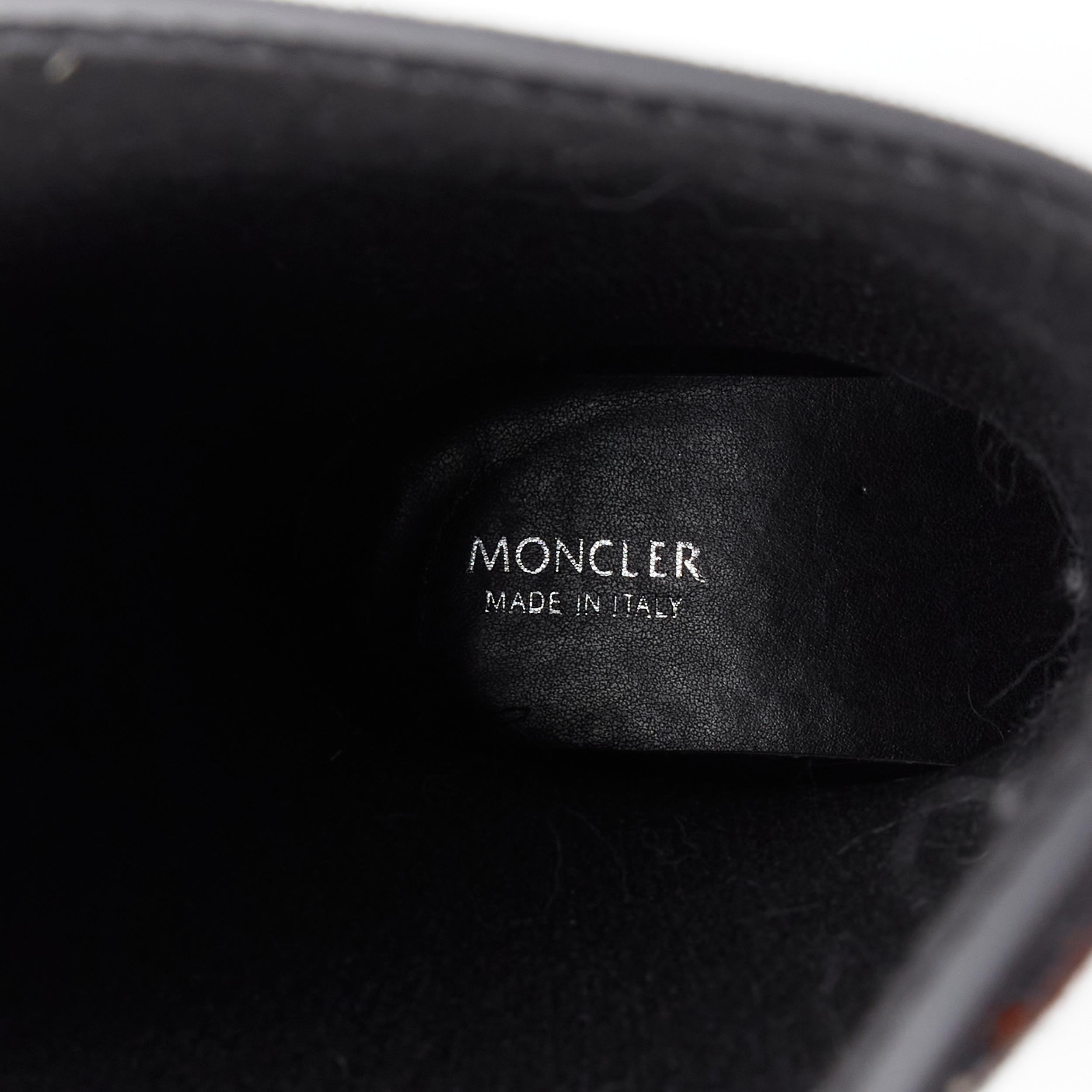 MONCLER Runway red black plaid check black rubber wellington rain boots EU39 2
