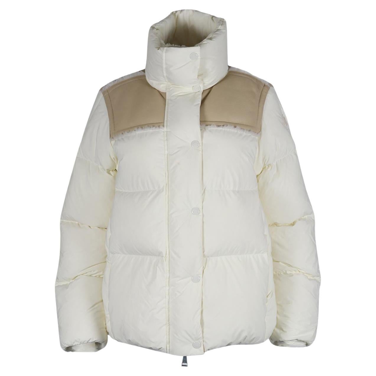 Moncler Shearling Trimmed Quilted Shell Down Jacket Uk 8