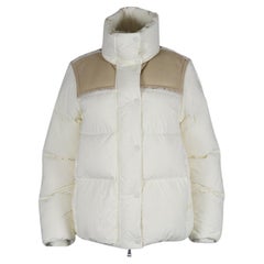 Used Moncler Shearling Trimmed Quilted Shell Down Jacket Uk 8