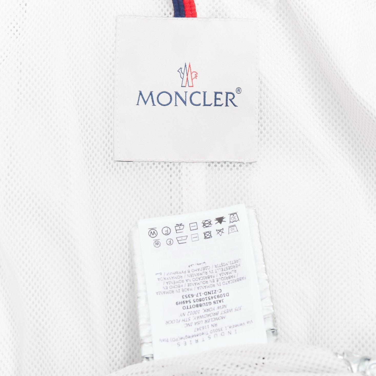 MONCLER silver coated cotton ruched waist hooded windbreaker Sz2 For Sale 4