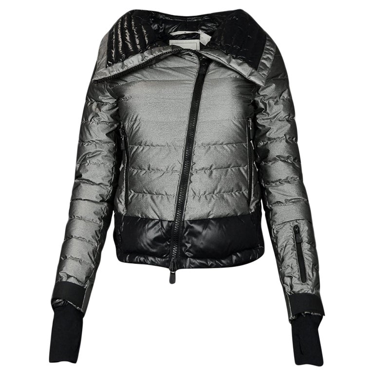 Moncler Silver Down Puffer Jacket sz 0 For Sale at 1stDibs