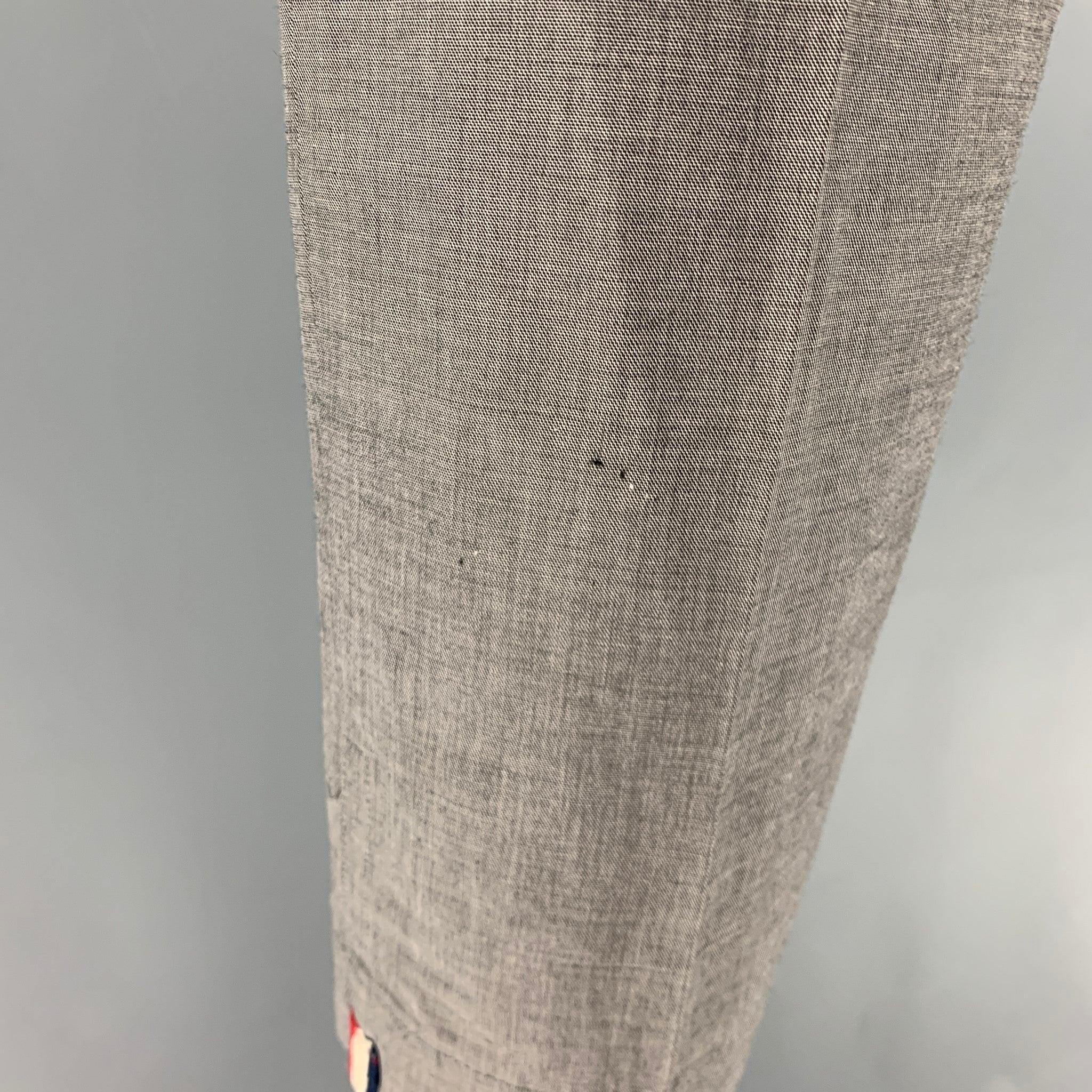 MONCLER Size 30 Grey Cotton Blend Straight Dress Pants For Sale 1