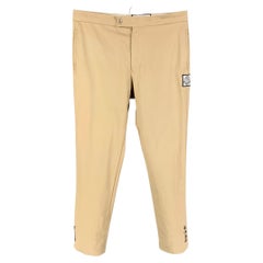 MONCLER Size 32 Khaki Cotton Flat Front Casual Pants