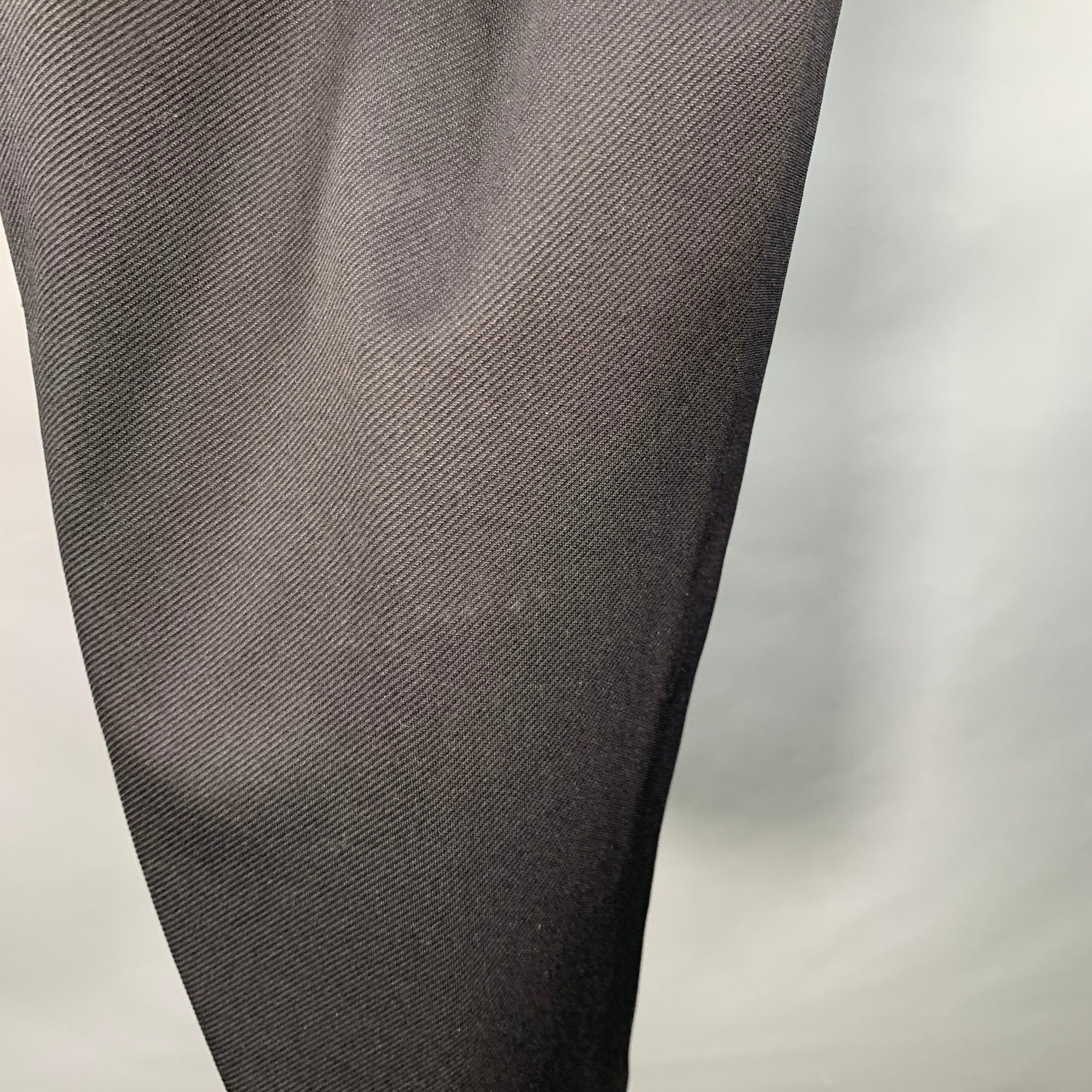 MONCLER Size 34 Black Twill Polyamide Blend Drawstring Casual Pants For Sale 1