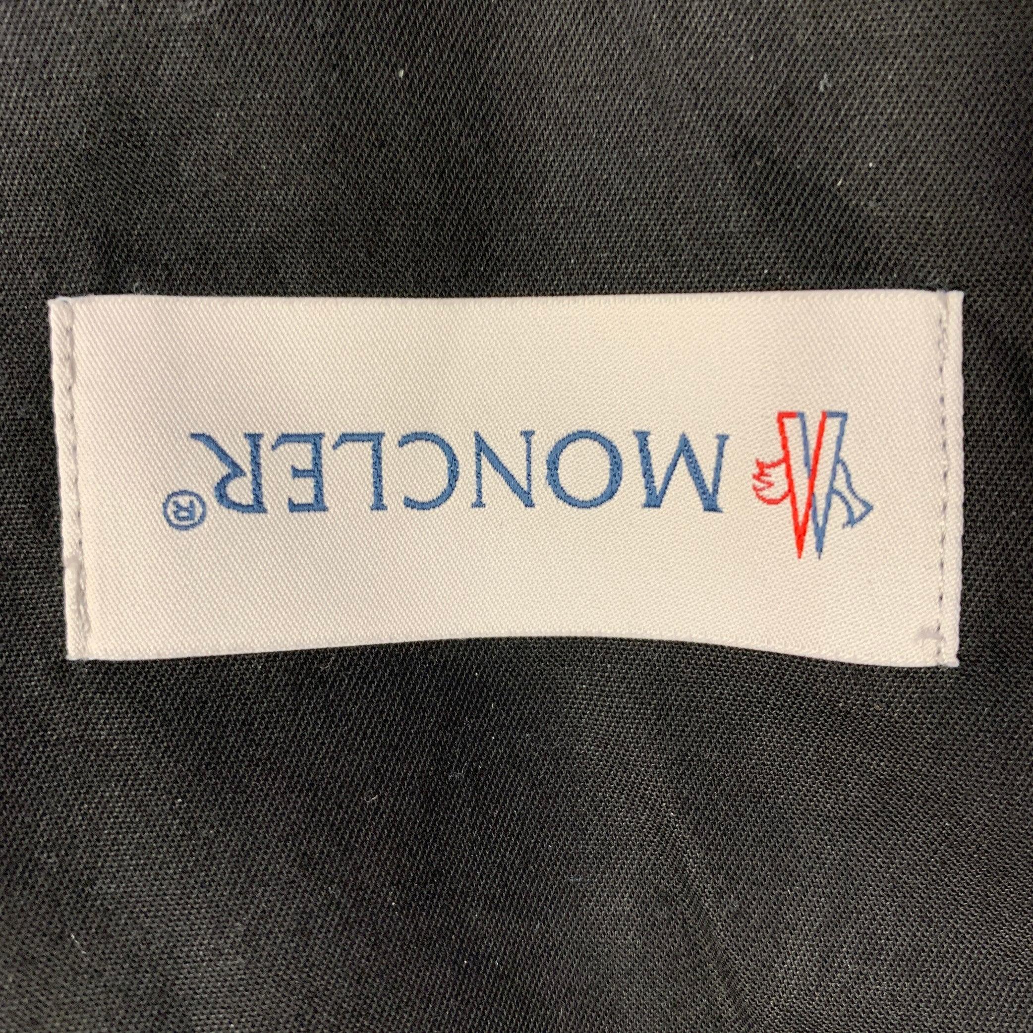 MONCLER Size 34 Black Twill Polyamide Blend Drawstring Casual Pants For Sale 3