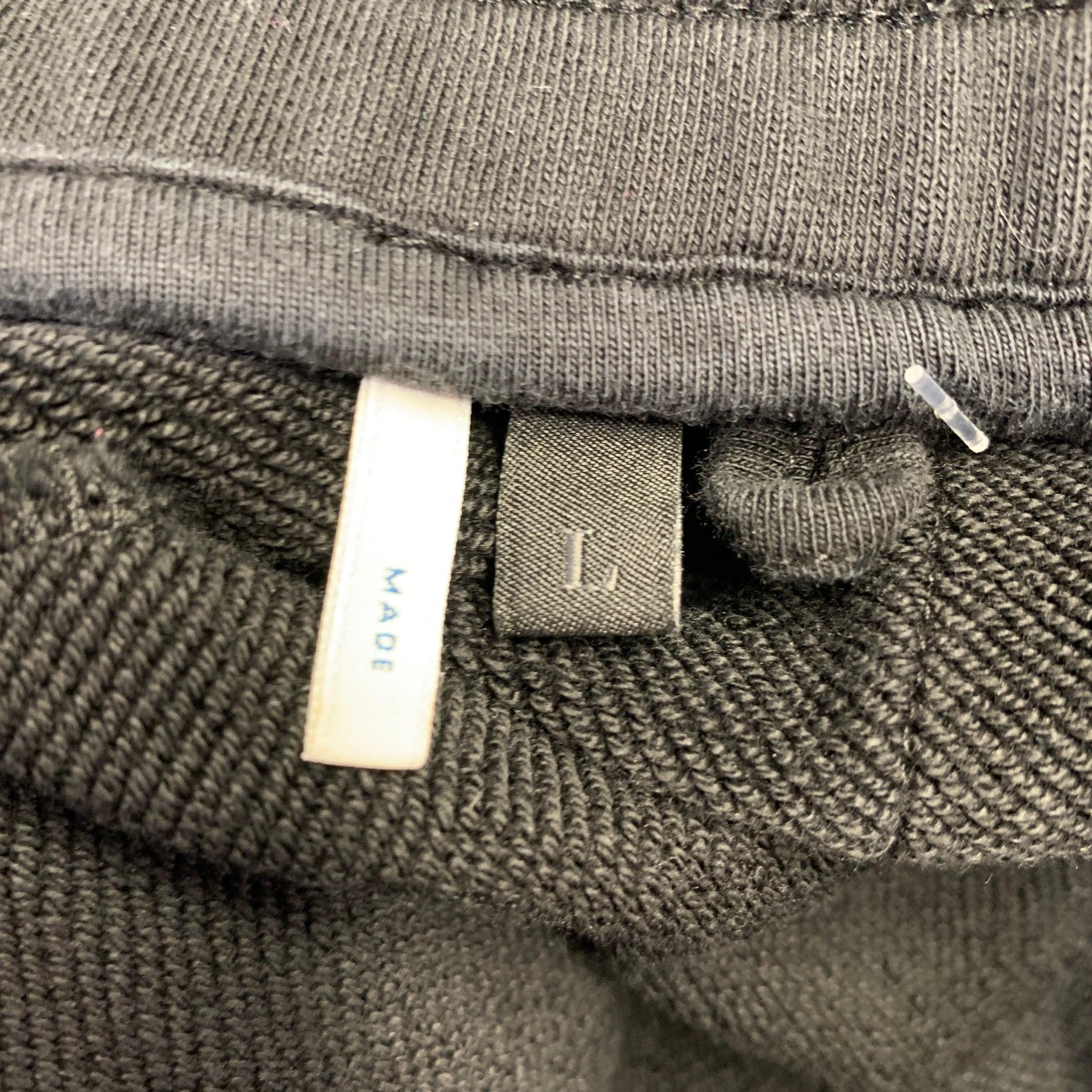 Moncler Taglia L Pantaloni casual in cotone con coulisse con logo nero In condizioni ottime in vendita a San Francisco, CA