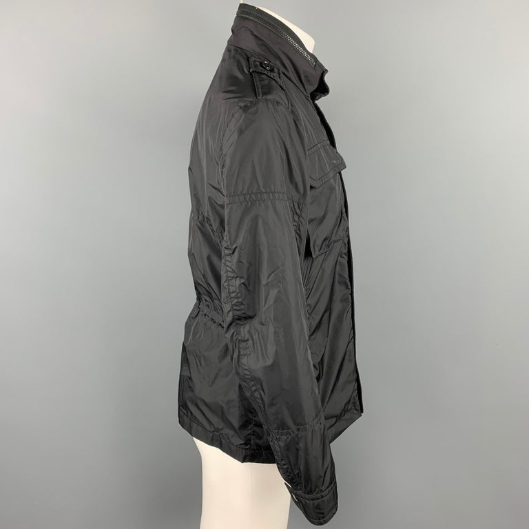 MONCLER Size L Black Polyamide Hooded Jacket at 1stDibs | rn