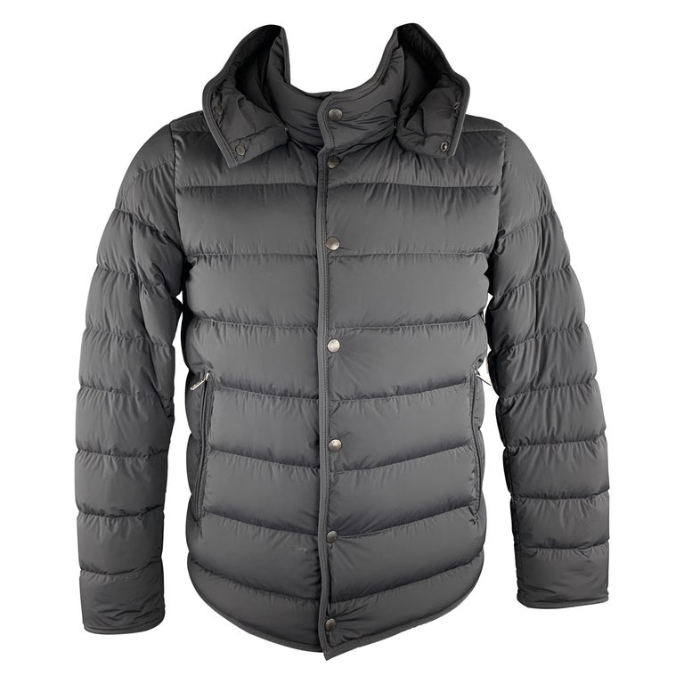 MONCLER Size L Black Quilted Stretch DOUDONE ELASTIQUE Hooded Down Jacket  at 1stDibs | doudoune elastique moncler, moncler doudoune elastique