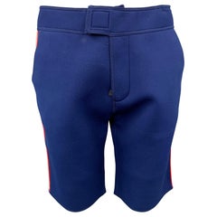 MONCLER Size L Blue Nylon / Cotton Zip Fly Shorts