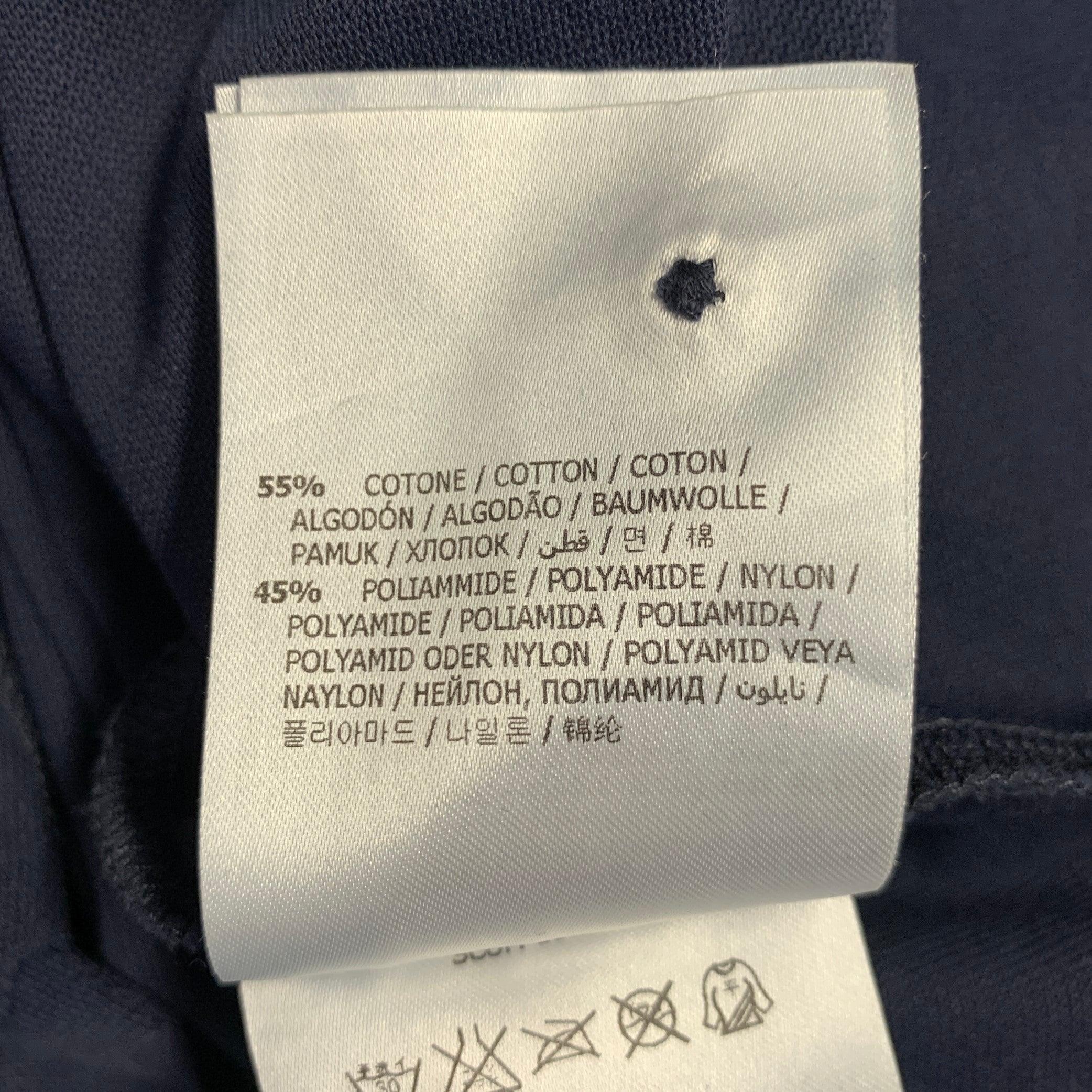 MONCLER Talla M Polo de un bolsillo con ribete de contraste en mezcla de algodón azul marino en venta 2