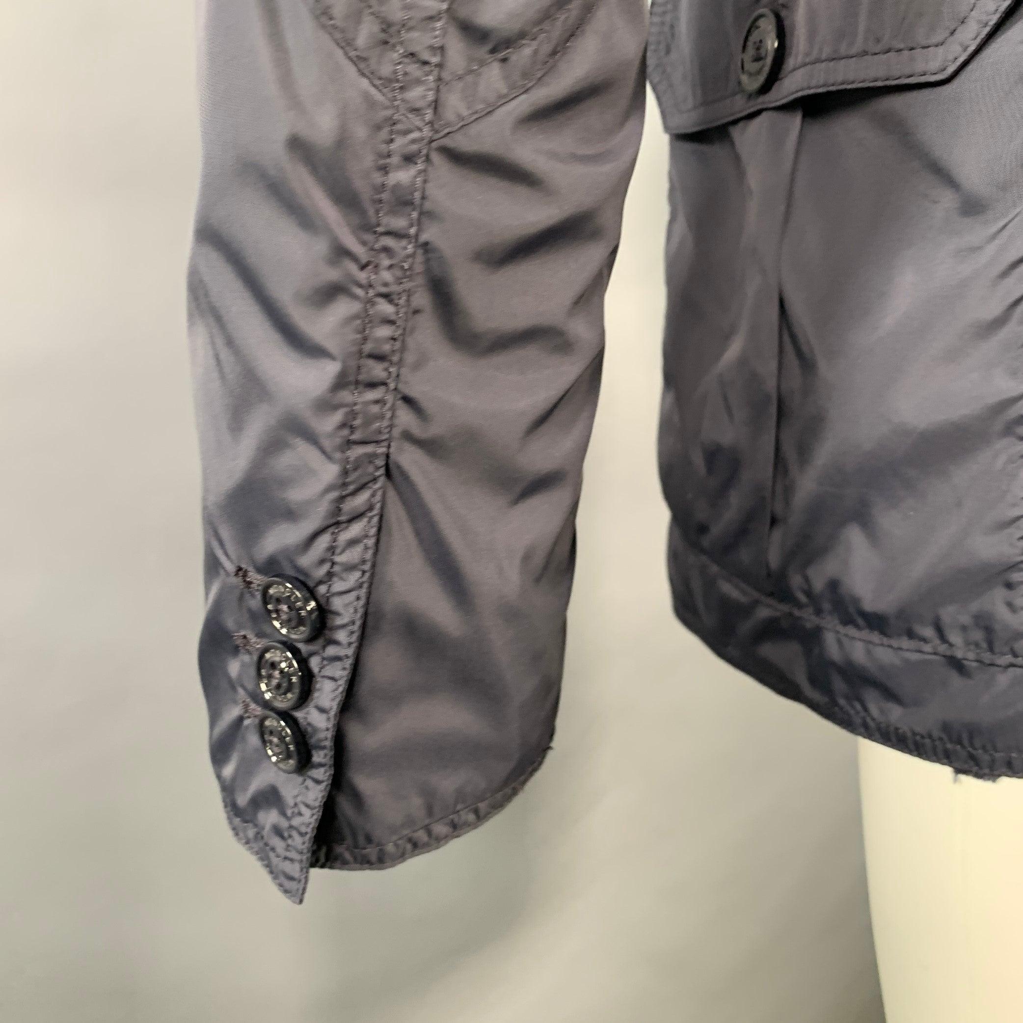 MONCLER Größe M Navy Nylon Zip Buttons Windbreaker Jacke Herren im Angebot