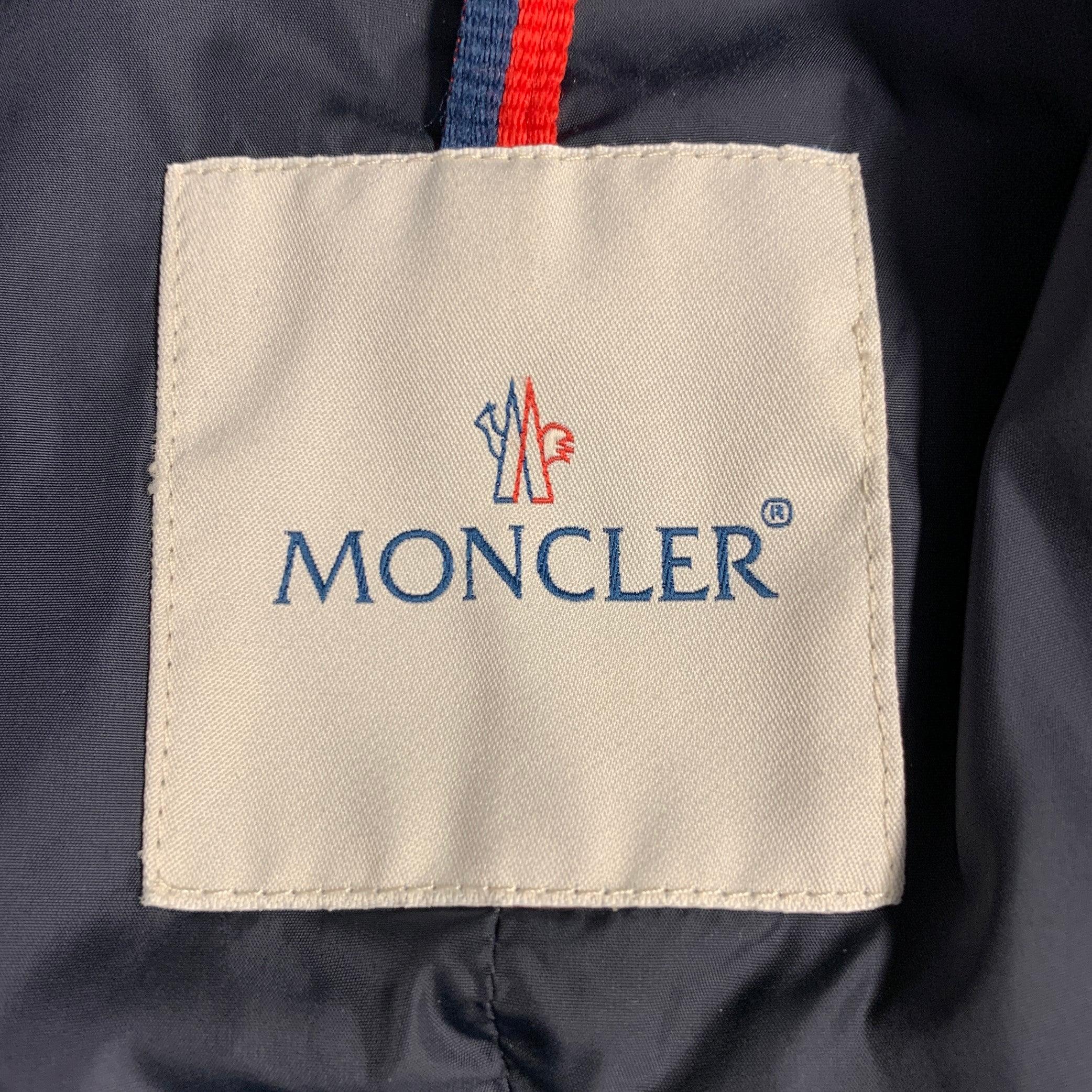 MONCLER Größe M Navy Nylon Zip Buttons Windbreaker Jacke im Angebot 3