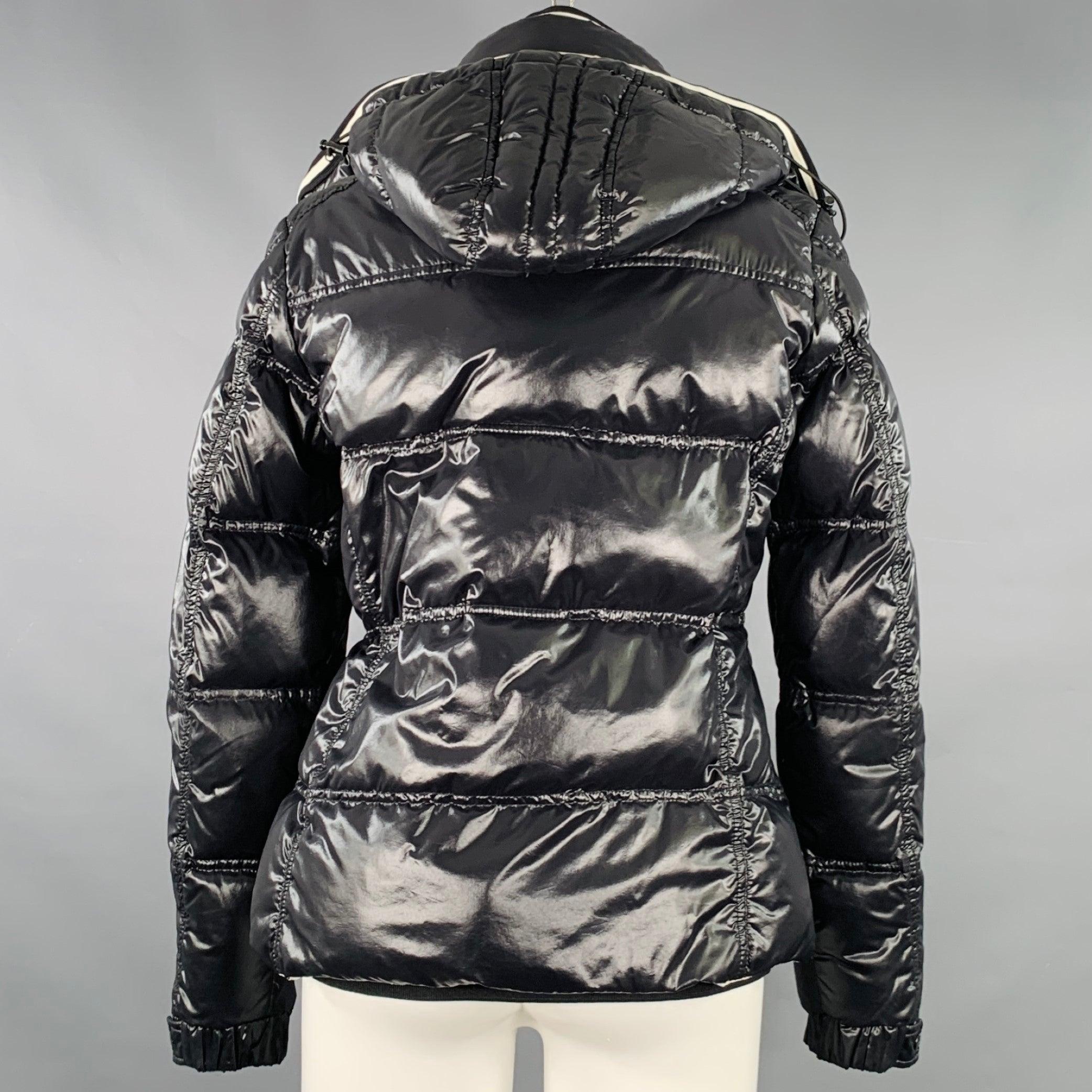 Women's MONCLER Size M Quincy Black Quilted Snaps Jacket For Sale