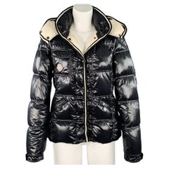 MONCLER Größe M Quincy Schwarze gesteppte Snaps Jacke