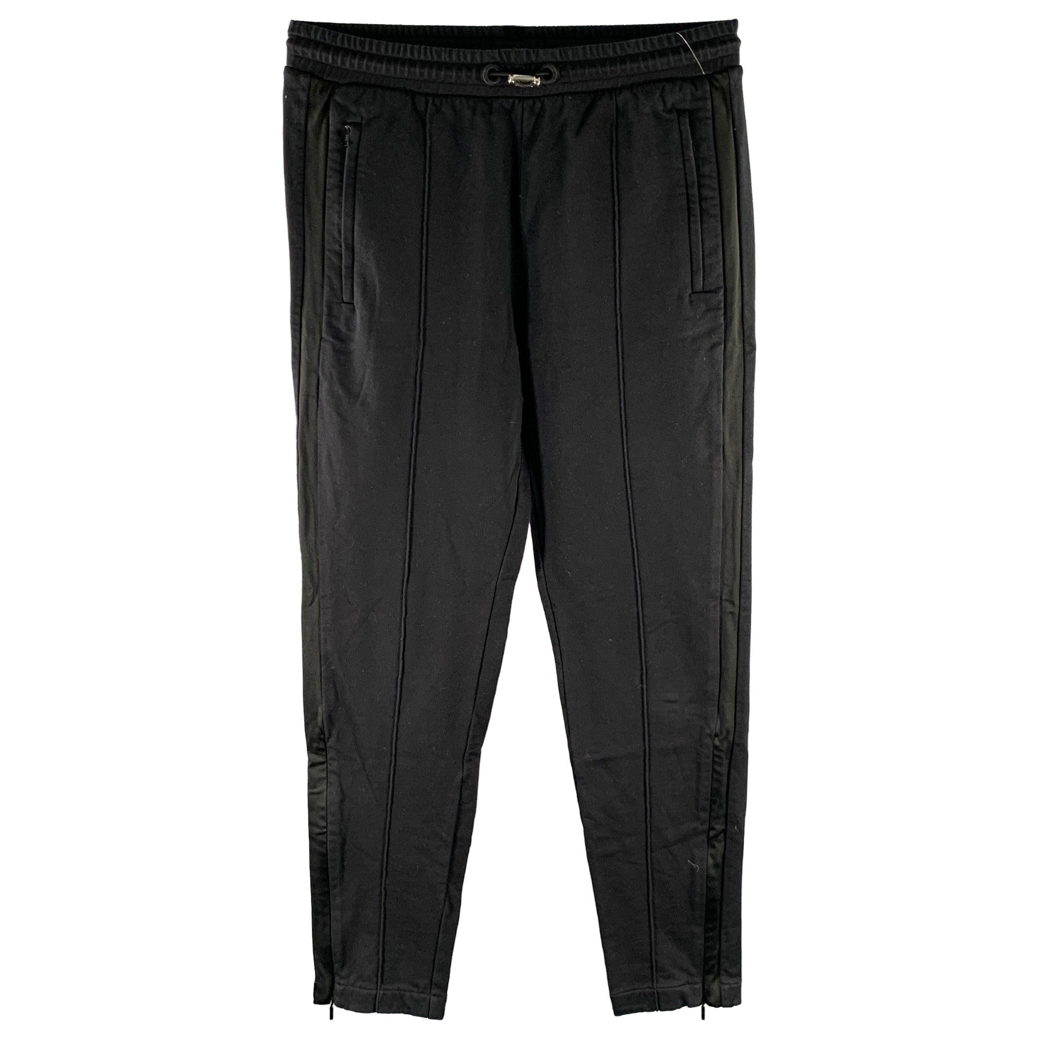Pre-owned Moncler Size S Black Cotton Pintuck Casual Pants