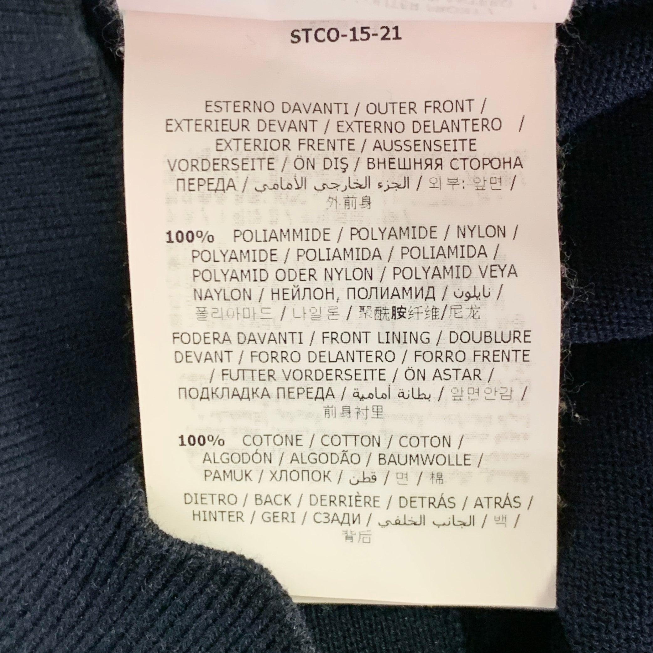 MONCLER Size S Navy Mixed Fabrics Cotton V-Neck Cardigan For Sale 3