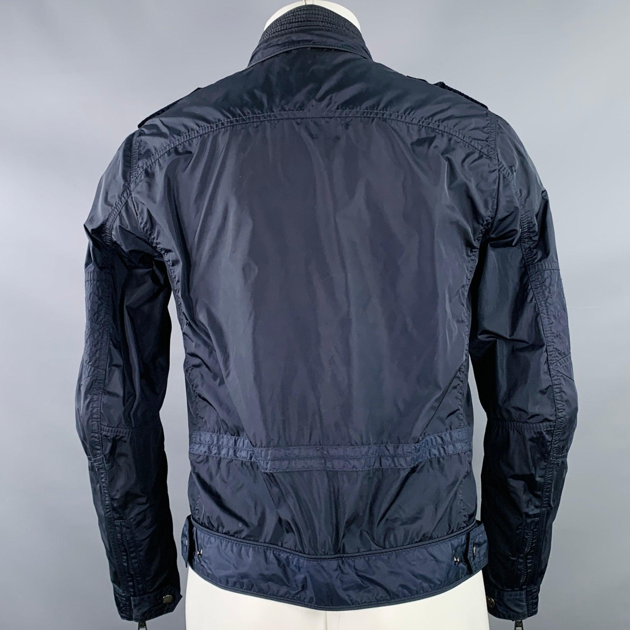 MONCLER Größe S Navy Polyamidmischung Zip Up Jacke (Schwarz) im Angebot